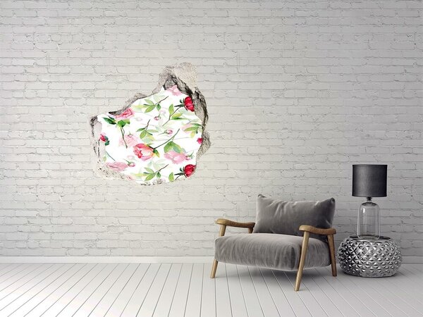 3d fali matrica lyuk a falban Rózsaszín bazsarózsák
