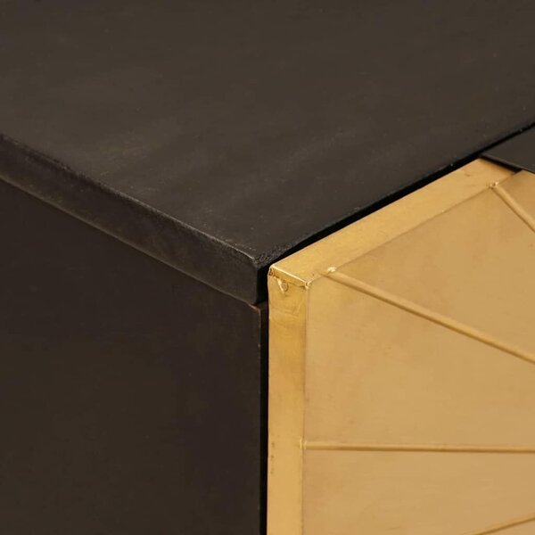 VidaXL Széf Fekete és Arany 60 x 33 x 75 cm Tömör Mangófát