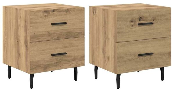 VidaXL Éjjeliszekrény 2 pcs Artisan tölgy 40 x 35 x 47,5 cm Faanyag