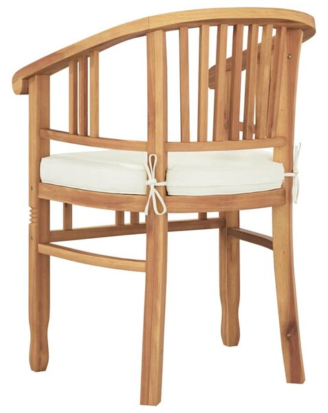 VidaXL Szék párnával 2 pcs Barna 63 x 58 x 89 cm Tömör Teakfa