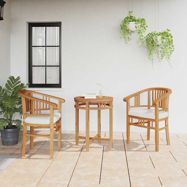 VidaXL Szék párnával 2 pcs Barna 63 x 58 x 89 cm Tömör Teakfa
