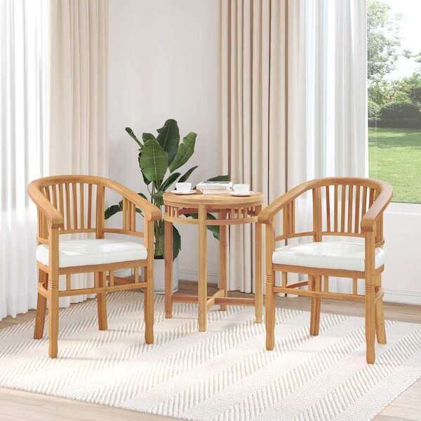 VidaXL Szék párnával 2 pcs Barna 63 x 58 x 89 cm Tömör Teakfa