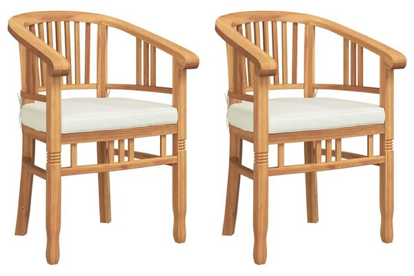 VidaXL Szék párnával 2 pcs Barna 63 x 58 x 89 cm Tömör Teakfa