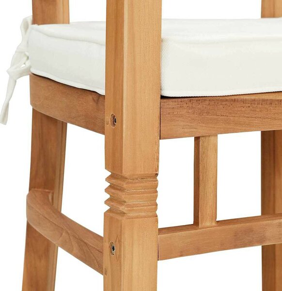 VidaXL Szék párnával 2 pcs Barna 63 x 58 x 89 cm Tömör Teakfa