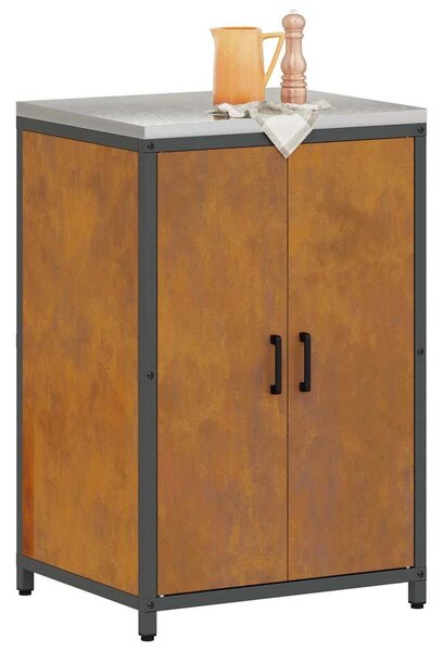 VidaXL Konyhai tárolószekrény HATTEM Rozsdás 60 x 50 x 92 cm Acél