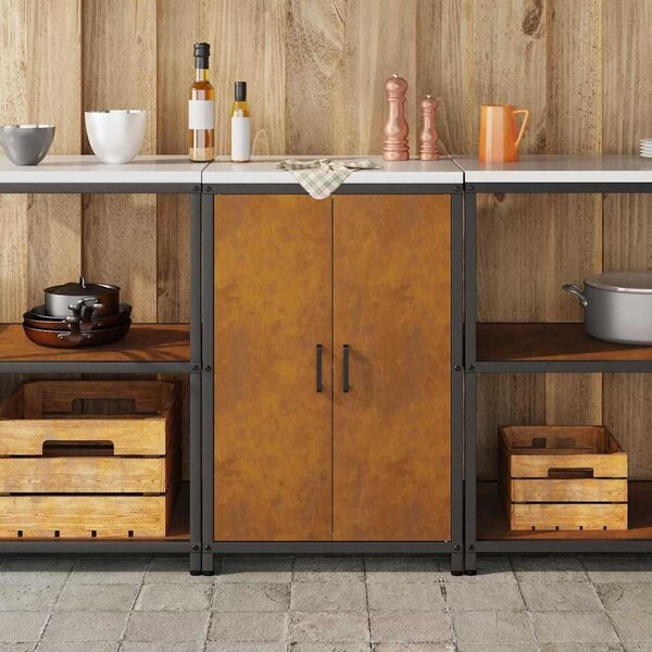 VidaXL Konyhai tárolószekrény HATTEM Rozsdás 60 x 50 x 92 cm Acél