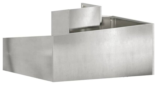 VidaXL Kerti cserép Ezüst 80 x 80 x 50 cm Rozsdamentes acél