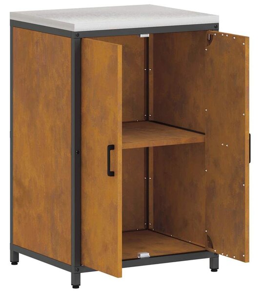 VidaXL Konyhai tárolószekrény HATTEM Rozsdás 60 x 50 x 92 cm Acél