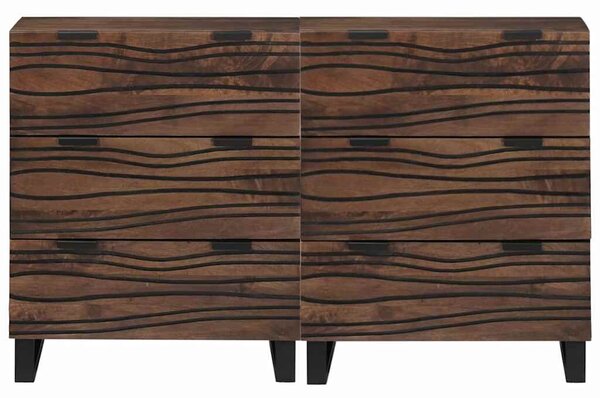 VidaXL Oldalszekrények 2 pcs Barna 60 x 33.5 x 75 cm tömör mangófa