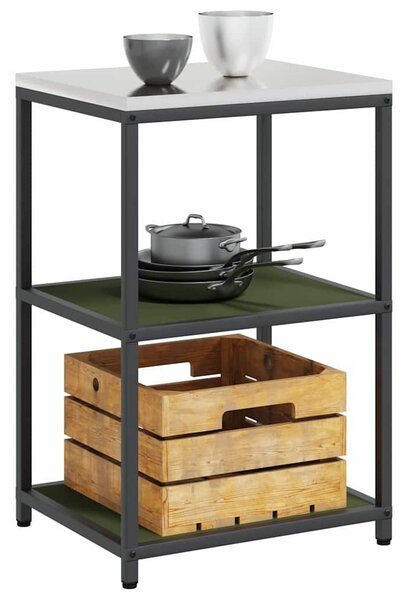 VidaXL Konyhai polcrendszer HATTEM Olajzöld 60 x 50 x 92 cm Acél