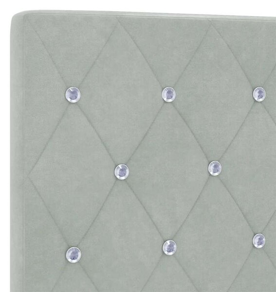 VidaXL LED ágytámla LED szalagokkal Világosszürke 100 cm Bársony