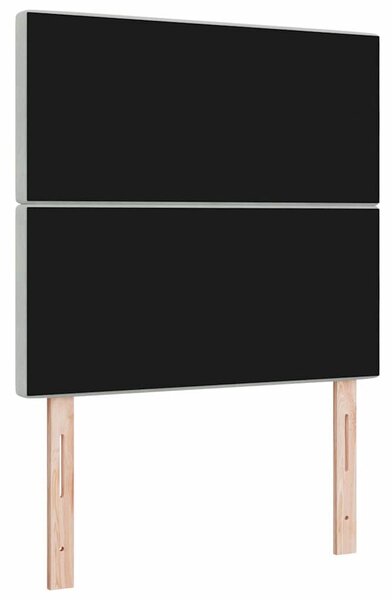 VidaXL LED ágytámla LED szalagokkal Világosszürke 100 cm Bársony