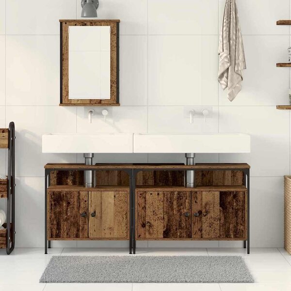 VidaXL Fürdőszobai Mosdószekrények 3 db Barna 80 x 30 x 60 cm