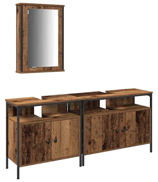 VidaXL Fürdőszobai Mosdószekrények 3 db Barna 80 x 30 x 60 cm
