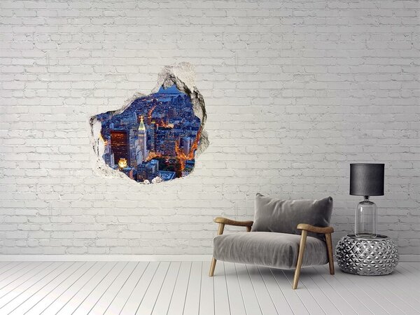 3d fali matrica lyuk a falban New york éjszaka