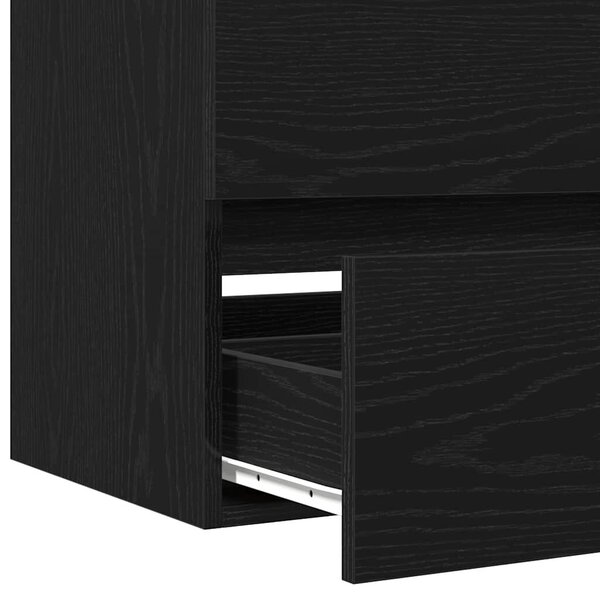 VidaXL Fürdőszobai mosdószekrény Fekete tölgy 100 x 39 x 62 cm