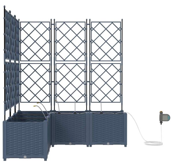 VidaXL Kerti cserép 5 db Szürke 120 x 120 x 142 cm PP