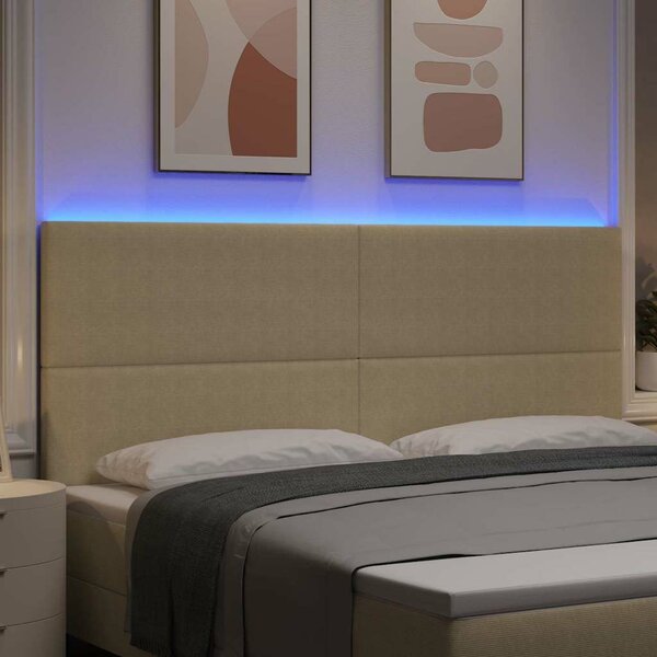 VidaXL LED ágytámla fejtámlával Szürke zöld 200 cm Bársonyos szövet