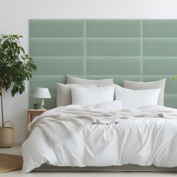 Bársony kárpitozott panel - Téglalap - 60x20cm Szín: Menta