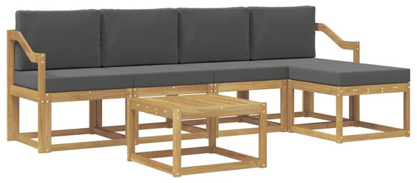 VidaXL Kültéri kanapé szett párnával 6 pcs Fehér és Antracitszürke