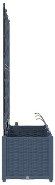 VidaXL Kerti cserép 3 db Szürke 120 x 40 x 142 cm PP