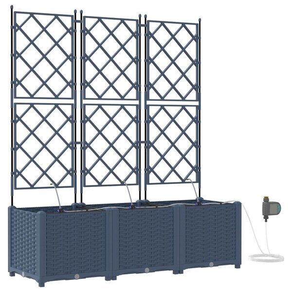 VidaXL Kerti cserép 3 db Szürke 120 x 40 x 142 cm PP