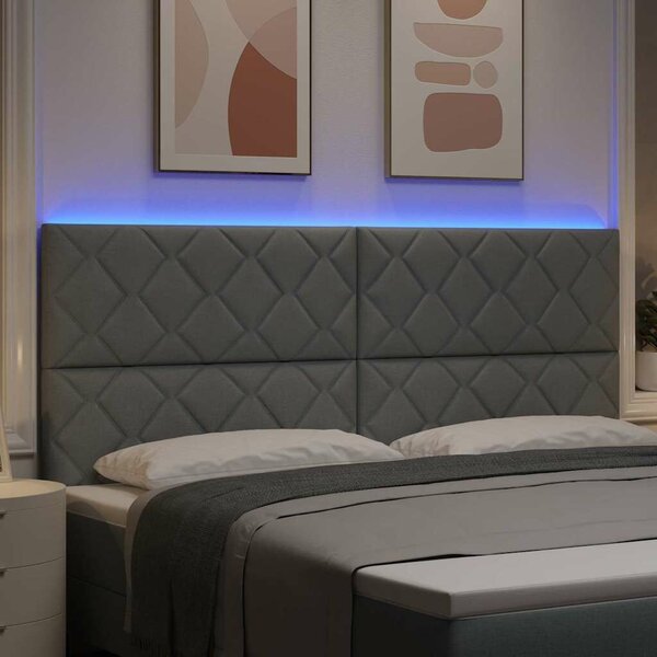 VidaXL LED ágytámla Világosszürke szövet