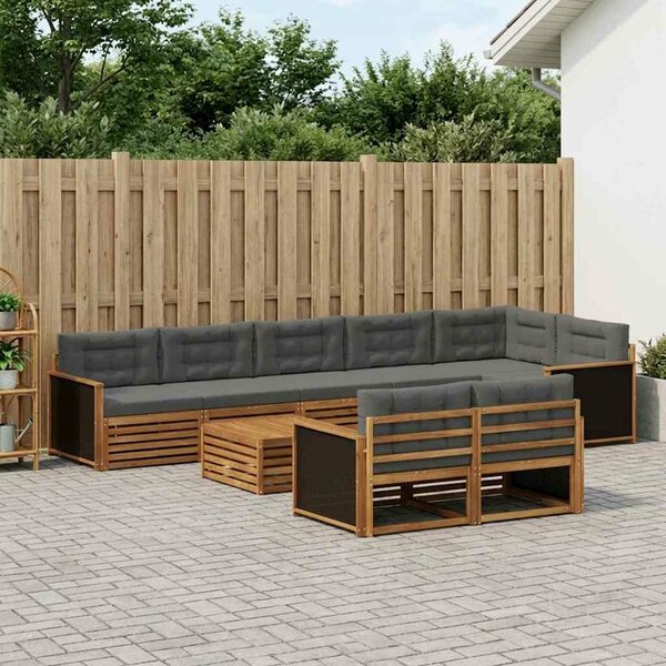 VidaXL Kültéri kanapé szett párnával 9 pcs