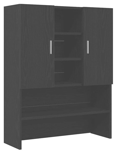 VidaXL Mosógép Szekrény 2 db Fekete Tölgy 70,5 x 71,5 x 181,5 cm