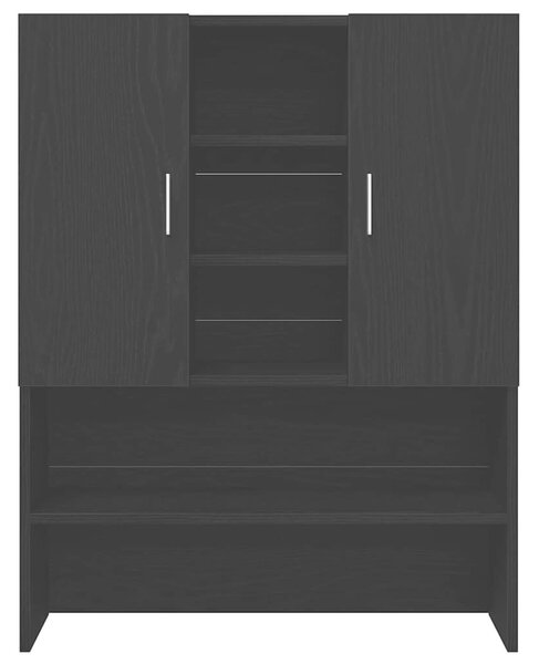 VidaXL Mosógép Szekrény 2 db Fekete Tölgy 70,5 x 71,5 x 181,5 cm