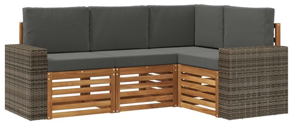 VidaXL Ülőgarnitúrák párnával 4 pcs Tömör Akácfa