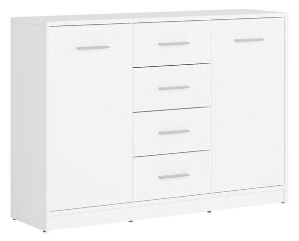Komód Novsore 118, Laminált forgácslap, 84x119x34cm, Fehér