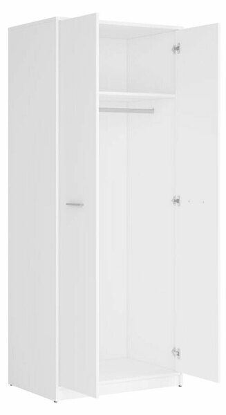 Gardróbszekrény Novsore 120, Laminált forgácslap, 197x80x55cm, Fehér