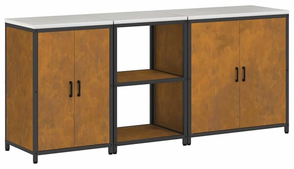VidaXL Konyhai Tároló Készlet HATTEM 3 pcs Rozsdás Acél