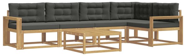 VidaXL Kültéri kanapé szett 6 pcs Fehér és Antracitszürke