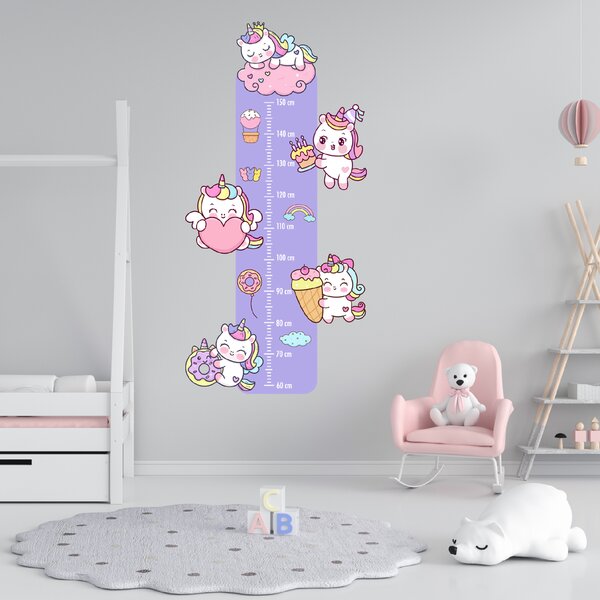 PIPPER. Textil falmatrica "Gyermek mérő - Unikornisok"