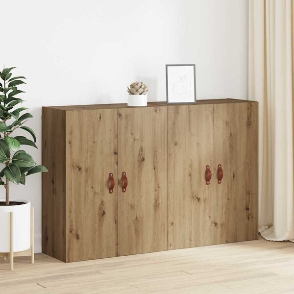 VidaXL Fali szekrény 2 db Artisan tölgy 69,5 x 34 x 90 cm Szerelt Fa