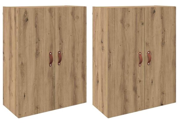 VidaXL Fali szekrény 2 db Artisan tölgy 69,5 x 34 x 90 cm Szerelt Fa