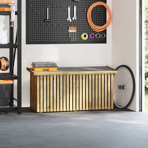 VidaXL Kerti Tároló Doboz tárolóval Barna 119 x 44 x 58.5 cm
