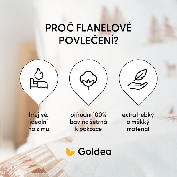 Goldea flanel ágyneműhuzat - hegyvidéki táj 140 x 200 és 70 x 90 cm