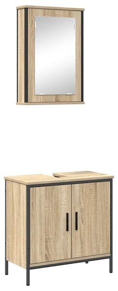VidaXL Fürdőszoba bútor szett 2 db Barna 60 x 30 x 60 cm Szerelt fa