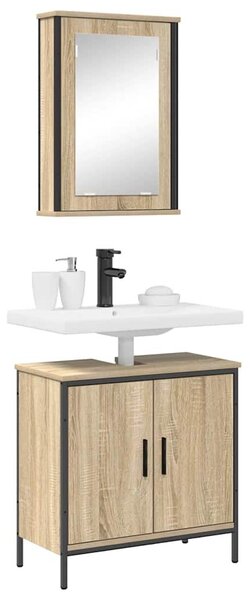 VidaXL Fürdőszoba bútor szett 2 db Barna 60 x 30 x 60 cm Szerelt fa