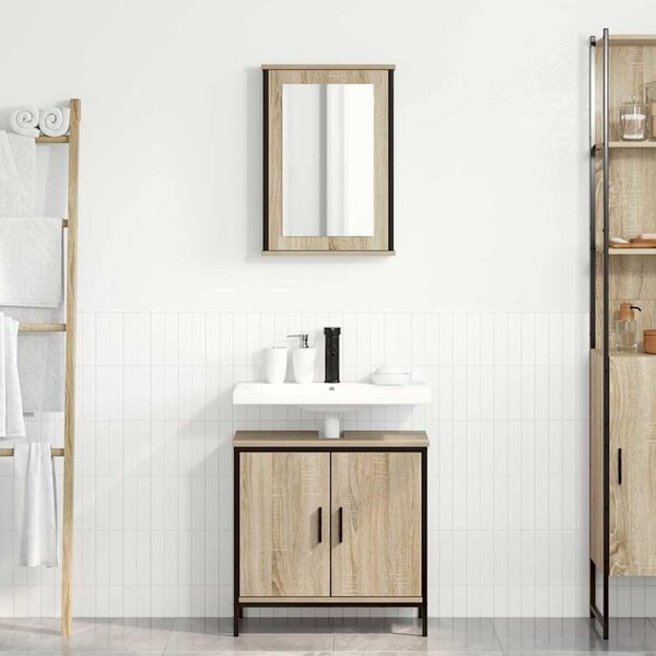 VidaXL Fürdőszoba bútor szett 2 db Barna 60 x 30 x 60 cm Szerelt fa