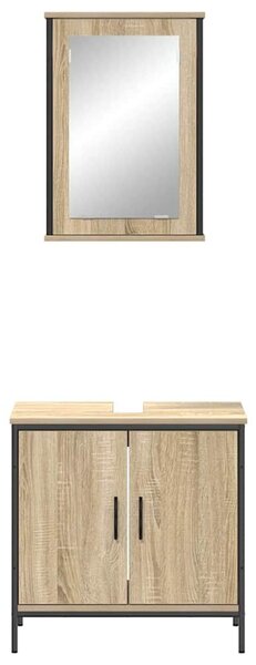 VidaXL Fürdőszoba bútor szett 2 db Barna 60 x 30 x 60 cm Szerelt fa