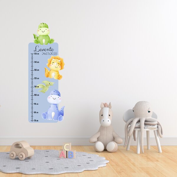 PIPPER. Textil falmatrica "Gyermek magasságmérő névvel - Dinoszauruszok 2"