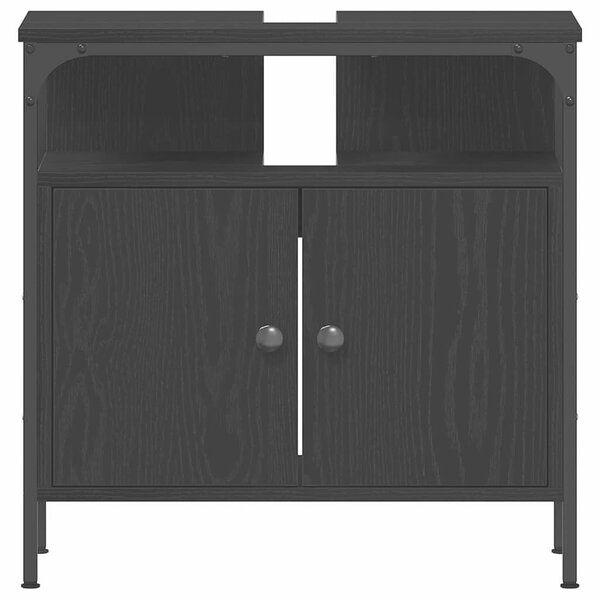 VidaXL Fürdőszobai Mosdószekrények 3 db Fekete 80 x 30 x 60 cm