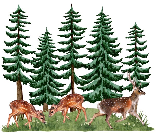 PIPPER. Textil falmatrica "Erdő állatokkal"