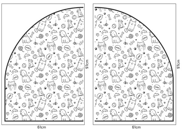 PIPPER. Védő textil falmatrica – Ív – Állatok Méret: 120x96cm, Indíték: név nélkül
