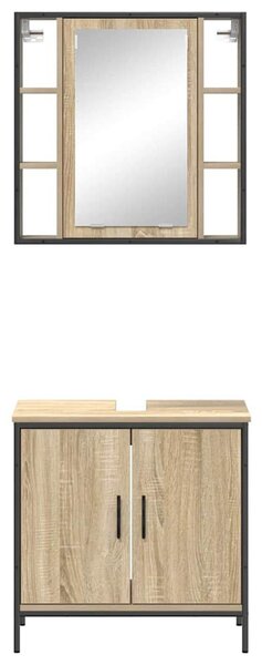 VidaXL Fürdőszoba bútor szett 2 db Barna 60 x 30 x 60 cm Szerelt fa
