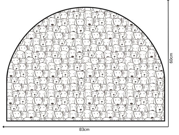 PIPPER. Védő textil falmatrica – Ív – Kutyák Méret: 83x60cm, Indíték: névvel